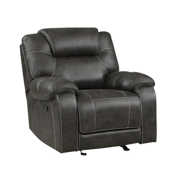 Lexicon Gainesville Microfiber Glider Manual Reclining Chair in Chocolate