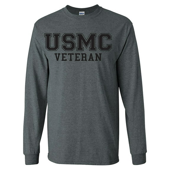 USMC Veteran BLACK logo Long Sleeve T-Shirt