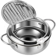 thumbnail image 1 of SUTENGDA Deep Fryer Pot with Strainer Basket and Thermometer Stainless Steel Deep Frying Pot with Handle 3 Sizes Oil Mini Fryer Dishwasher Safe Deep Frying Oil Container for Frying Fish S, 1 of 10