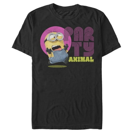 Men s Minions: The Rise of Gru Dave Party Animal Graphic Tee Black Large