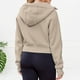 thumbnail image 5 of Sudadera recortada para mujer Sudadera de salón de color sólido Tops cómodos de entrenamiento de invierno, 5 of 8