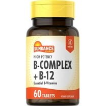 High Potency Vitamin B-Complex | With B-12 | 60 Tablets | For Men and Women | by Sundance