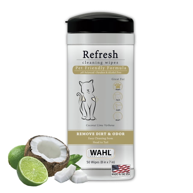 Toallitas limpiadoras Wahl Cat Refresh Oatmeal, 50 unidades