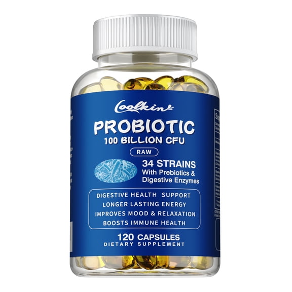 Probiotics 100 Billion CFU - Digestive & Gut Health, Relieve Bloating, Gas, for Women and Men - 120 Capsules