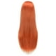 thumbnail image 3 of Zhuge Pelucas de cabello natural liso de 80 cm de largo con flequillo para cosplay, peluca colorida para fiesta de disfraces de Halloween para niña (naranja fragante), 3 of 5