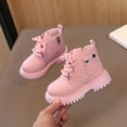 thumbnail image 2 of Staki Toddler Combat Boots Girl Girls Boots Kids Ankle Boots Side Booties Fashion Short Suede(Pink,9 Toddler), 2 of 6