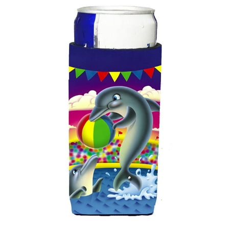 

Carolines Treasures APH0417MUK Dolphins performing for the crowds Michelob Ultra beverage Insulator for slim cans Slim