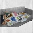 thumbnail image 6 of Animal Soft Flannel Fleece Throw Blanket, Giraffe Zebra Turtle Kids Nursery Baby Themed Cartoon Comic Print, Cozy Plush for Indoor and Outdoor Use, 70" x 90", Multicolor, by Ambesonne, 6 of 6