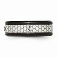 thumbnail image 3 of Stainless Steel Matte Brushed Finish Black IP-plated 2pt. Diamond 8mm Men's Wedding Band Ring Size 10 (.02 cttw.), 3 of 8