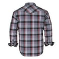 thumbnail image 2 of Coevals Club Men's Western Cowboy Long Sleeve Pearl Snap Casual Plaid Work Shirts Gray Red Black 23 4X-Large, 2 of 3