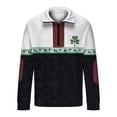 thumbnail image 5 of Womens St Patricks Day Sweatshirts Long Sleeve Half Zipper Lapel Fleece Collar Color Block Printed Casual Pullover Tops (M, Multicolor), 5 of 8