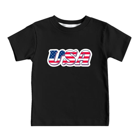 Gerichy Boys Tshirts,Boys 4th of July Shirt American Flag Shirts Kids Girls Boys 4th of July Patriotic Tshirts Cotton Short Sleeve Round Neck Tshirt Celebrate Indenpendence Day Tops