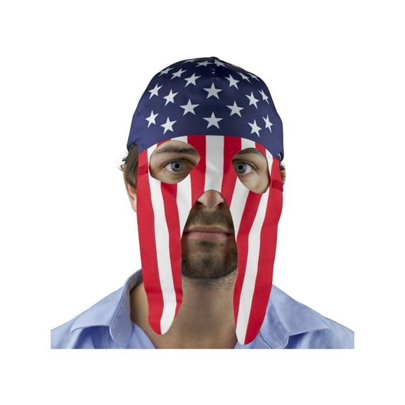 Adults Patriotic USA Baseball Mask Hat Costume Accessory