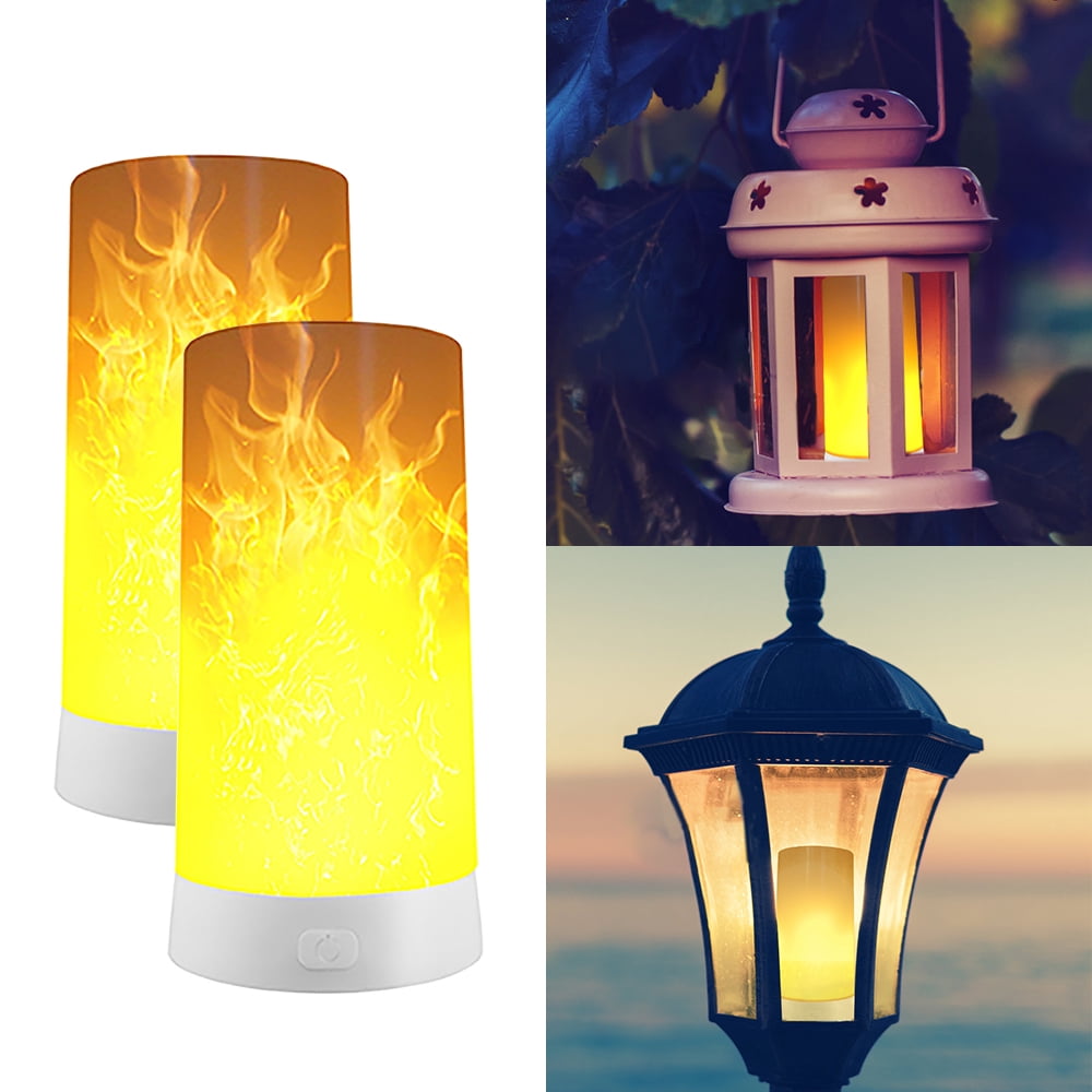 Flame Effect Flickering Flame LED Lamp with 3 Modes, Pack of 2