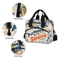 thumbnail image 3 of FORMRS Reusable Lunch Bag for Work School Leakproof Insulated Cooler with Adjustable Shoulder Strap, Blue Sardines Pattern, 3 of 6