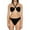Black, variant on Women's Halterneck Cut Out Bikini - Adjustable Straps Push-Up Swimwear