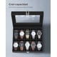 thumbnail image 4 of SONGMICS HOME Caja de Reloj, Caja para 10 Relojes, con Tapa de Cristal, con Almohadilla Extraíble de Reloj, Cierre de Metal, Forro de Terciopelo, Regalo, Cuero Sintético Negro, Forro Negro, 4 of 6