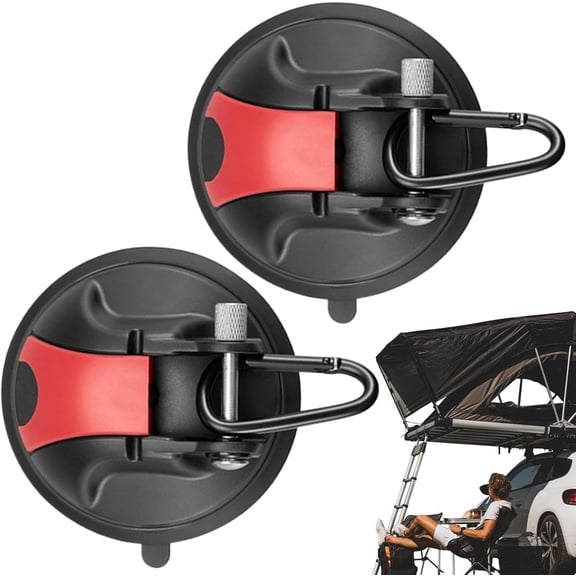 2 Pack Heavy Duty Suction Cup, Outdoor Strong Suction Cups Hooks Multipurpose Car Camping Accessories Suctions Cup for Car Awning Boat Camping Trap Tie Down