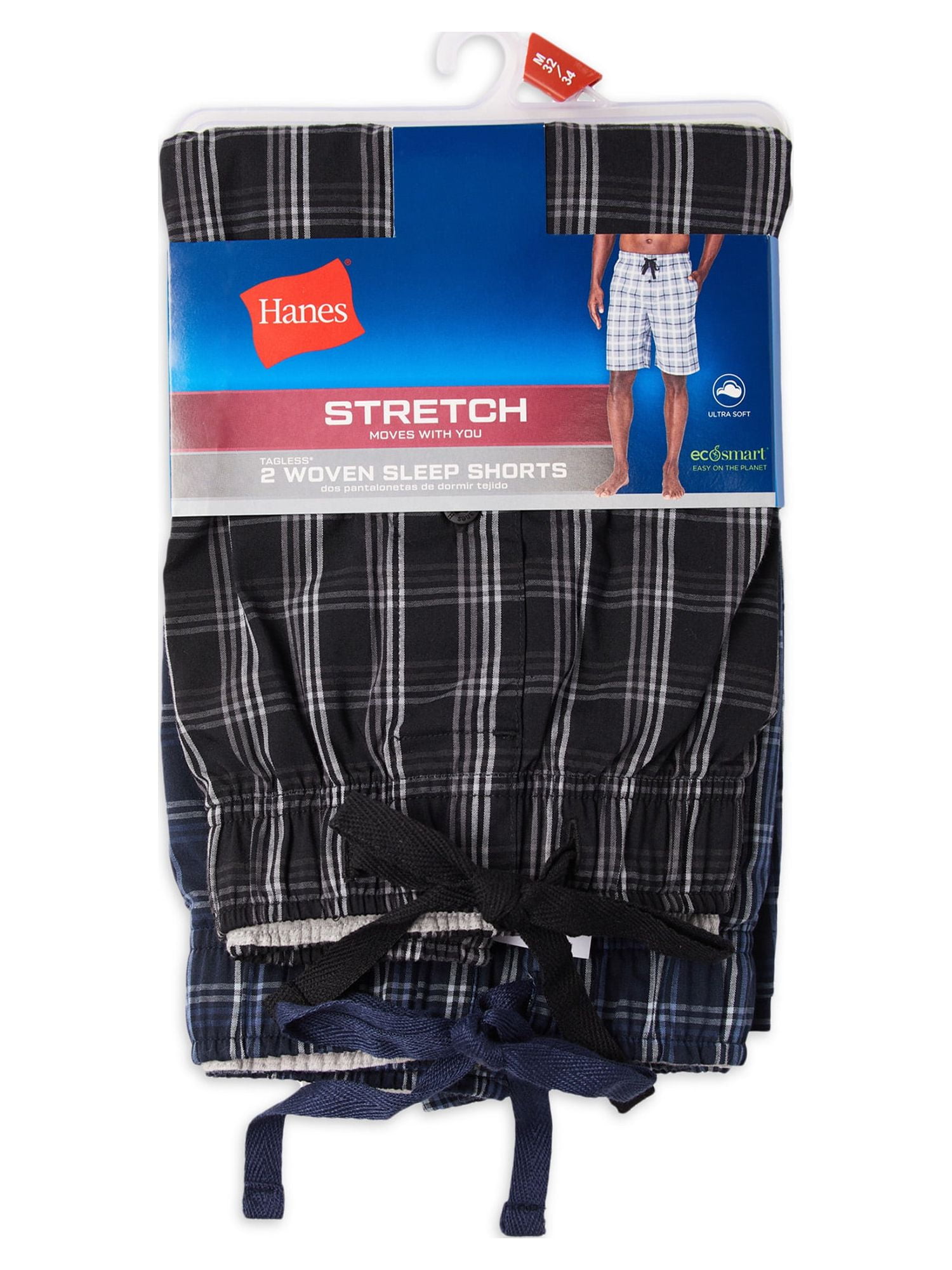 Hanes Men's and Big Men's Stretch Sleep Jam Shorts, 2-Pack, Sizes S-5X