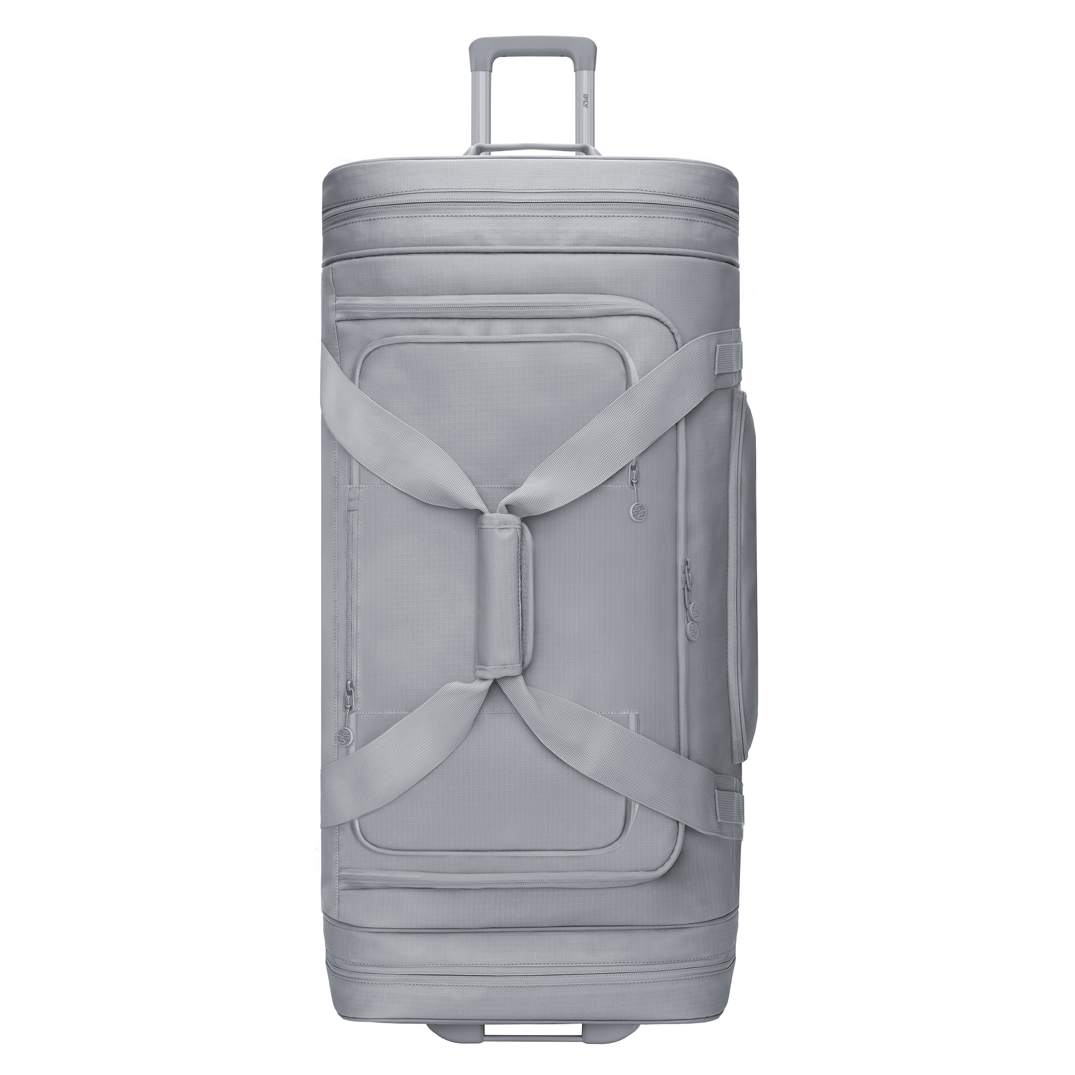 iFLY 36" Drop Bottom Wheeled Duffel Bag with Telescopic Handle, Gray