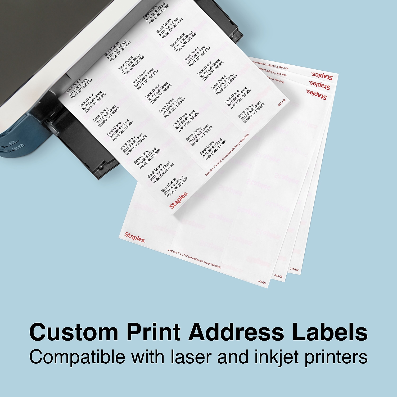 Staples Laser/Inkjet Address Labels 1" x 2 5/8" Clear 30 Labels/Sheet 573950