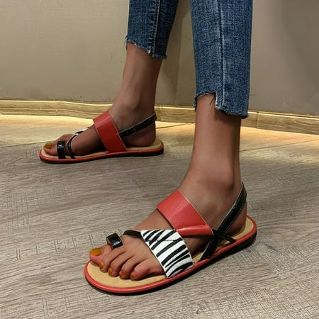 

Binmer Women s Shoes Breathable Zebra-Stripe Flat Outdoor Leisure Sandals