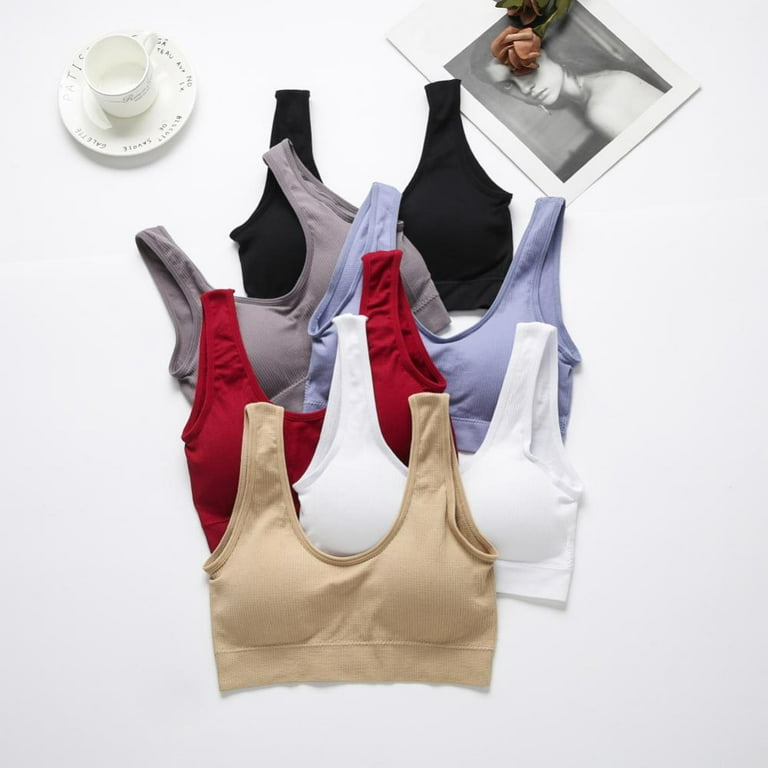 Women Seamless Bra Underwear Set Sexy Lingerie Crop Tank Top+