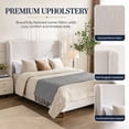 thumbnail image 3 of Miniyam King Size Upholstered Platform Bed Frame with Wingback 54 in. Headboard, Ivory, 3 of 7