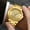 Gold, variant on Men's watch, business casual steel chain men's quartz wristwatch, dual calendar for month and week, waterproof watch, gold simple design for men