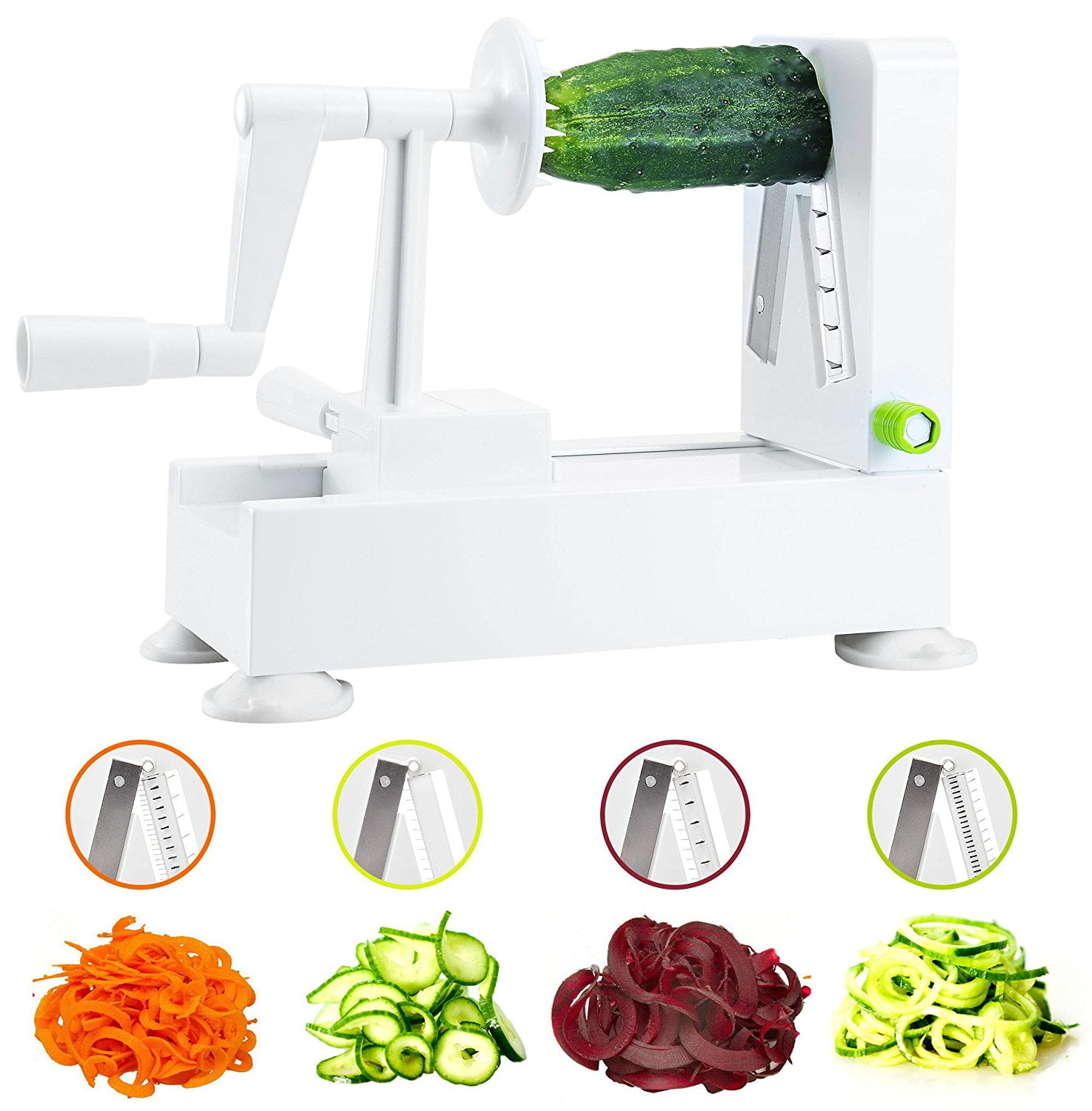 BloominGoods Vegetable Spiral Slicer Spiralizer with Innovative 4In1