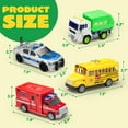 thumbnail image 4 of Joyfy 4 Pcs 7" Long Vehicle Toy Set, Toddler Car Toys Including Police Car, School Bus, Garbage Truck, Ambulance, Christmas Birthday Gifts Toys for Boys 2 3 4 5 6 Years Old, 4 of 7