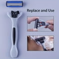 thumbnail image 4 of 2 Handles   24/26 Blades / Men's and Women's Manual Safety Razor with 3/6 Layers of Stainless Steel Hair Removal Shaver Blade Replaceable Shaving Head Shaving Tool, 4 of 8