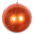 thumbnail image 1 of Vickerman 6" Burnish Orange Candy Finish Curtain Ornament with Glitter Accents, 3 per Bag, 1 of 4