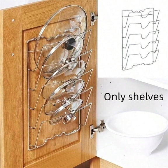 1PC Multifunctional Kitchen Pot And Lid Rack Wall-Mounted Storage Rack Cutting Board Storage Rack,Kitchen Organization And Storage