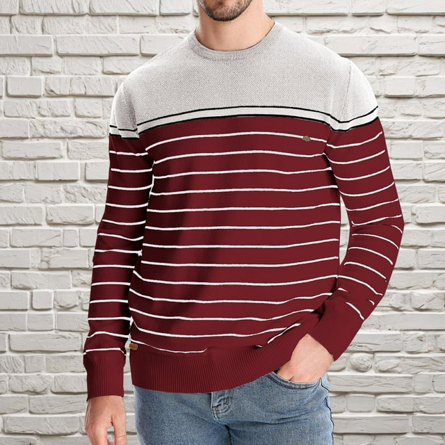 Pisexur Chandails Hommes Doux et Confortables Chandails d'Automne Chandail à Col Rond pour Homme Chandail à Manches Longues Chandail de Base Haut Chandail Beige,P
