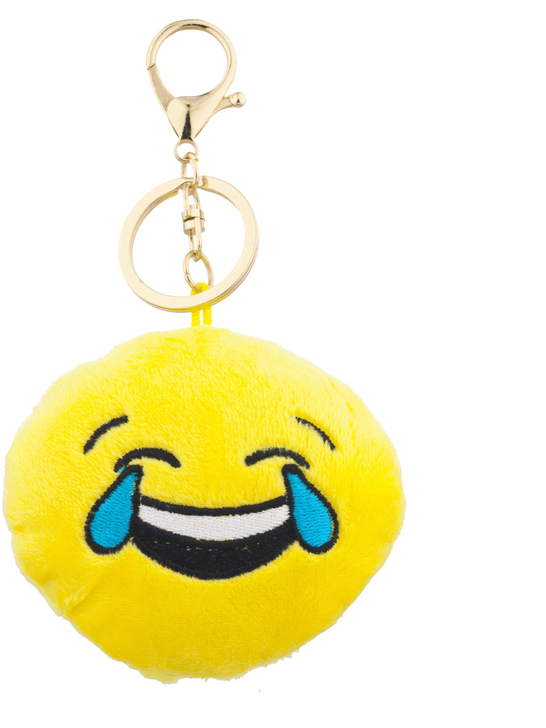 Lux Accessories Yellow Emoji Love Struck Face Fabric Pillow Bag Charm Key Chain 