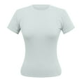thumbnail image 4 of SHITINN Women's Fashion T Shirt Slim Fit Short Sleeve Round Neck Top for Casual Yoga Workout Dail Womens Short Sleeve Blouses Spring Tops for Women Womens Clothing, 4 of 6