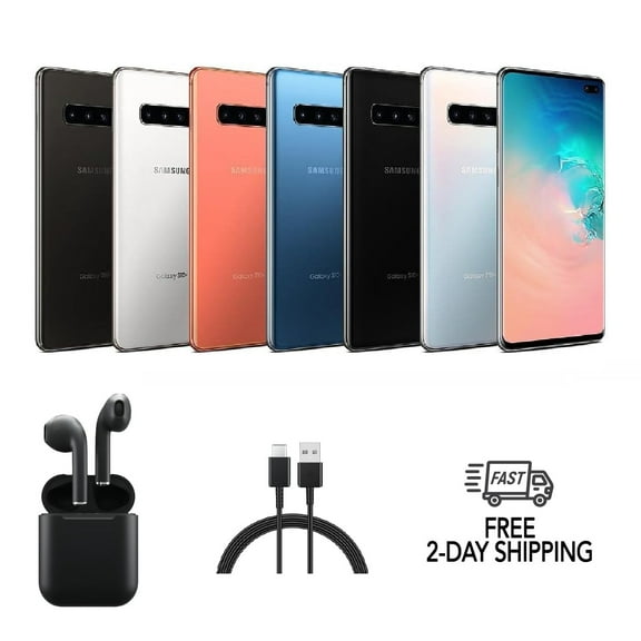 Pre-Owned Samsung Galaxy S10 G973U (Fully Unlocked) 128GB Prism Black w/ Wireless Earbuds