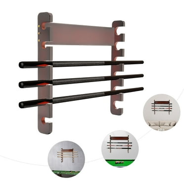 Miumaeov 6 Sticks Pool Stick Holder Wall Mount Vintage Billiards Pool Cue Rack for Play Room Billiard Room or Club
