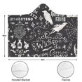 thumbnail image 3 of Wearable Blanket,Black Halloween Letter Bat Pattern Hooded Wearable Flannel Blanket for Adults & Teens,Winter Poncho Shawl Wrap Cape Cozy Anti-Pill,60"x80", 3 of 5