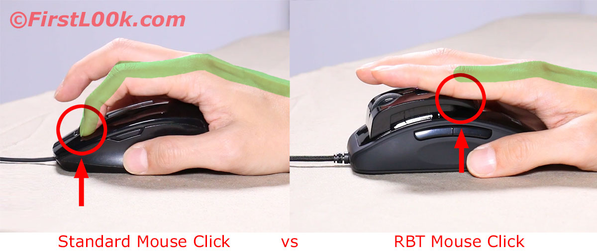 Quadraclicks RBT Rebel Real 1.112 Finger Resting Ergonomic Mouse Wired,  Black 