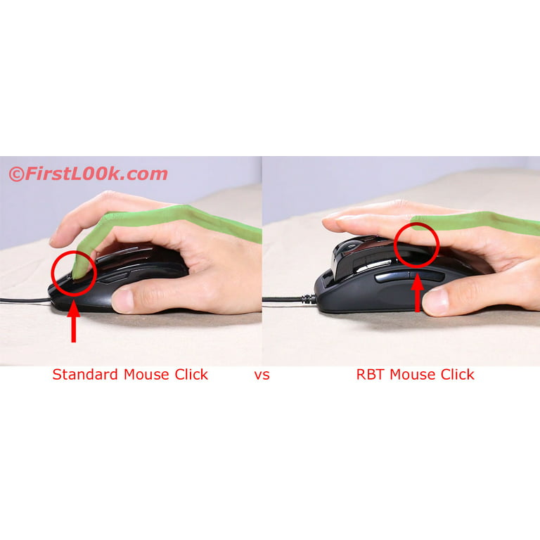 Quadraclicks RBT Rebel Real 1.112 Finger Resting Ergonomic Mouse Wired,  Black 