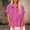Hot Pink, variant on BUIGTTKLOP Button down Shirts for Women Short Sleeve Shirts Ruffle Hem Collared Summer Beach Tops