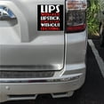 thumbnail image 2 of DistinctInk Custom Bumper Sticker - 4" x 4" Decorative Decal - Black Background - Lips Without Lipstick Cake Without Frosting, 2 of 2