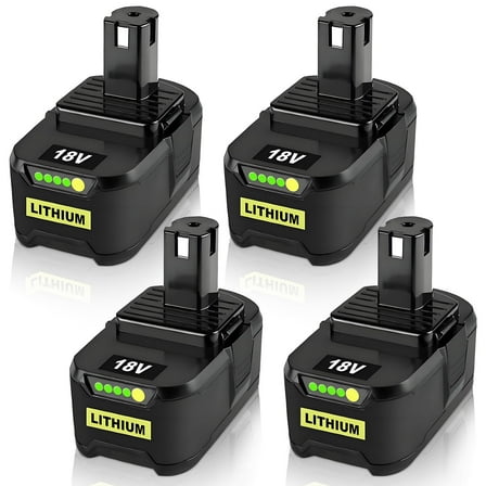 4 Pack 8000mAh Replacement for Ryobi 18V Battery Compatible with Ryobi Battery Fits for Ryobi Battery 18V Cordless Power Tools and Chargers P102 P103 P104 P105 P107 P108 P109 P190 P122