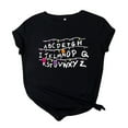 thumbnail image 2 of Hauts d'Été Grande Taille pour Femmes Manches Courtes T-Shirt Imprimé Lettre Alphabet Fruit Décontracté Manches Courtes Col en V T-Shirt Femmes en Liquidation, 2 of 4