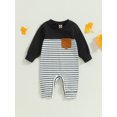 thumbnail image 2 of Bagilaanoe Newborn Baby Girl Boys Jumpsuits Stripe Print Long Sleeve Bodysuits 3M 6M 12M 18M Infant Casual One Piece Romper, 2 of 7