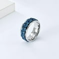 thumbnail image 3 of PAMTIER Men's 8mm Stainless Steel Personality Hip Hop Cool Heavy Brick Double Blue Gear Rotatable Fidget Ring Anxiety Wedding Band Silver Size 11, 3 of 5