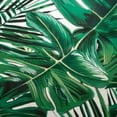 thumbnail image 6 of PIKWEEK Tropical Leaf Body Green Palm Leaves Summer Exotic Jungle Floral Round Tablecloth White, 6 of 8