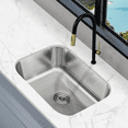 thumbnail image 2 of KBFmore Classic 21 inch 18 Gauge Undermount Single Bowl Stainless Steel Kitchen Sink, 2 of 11